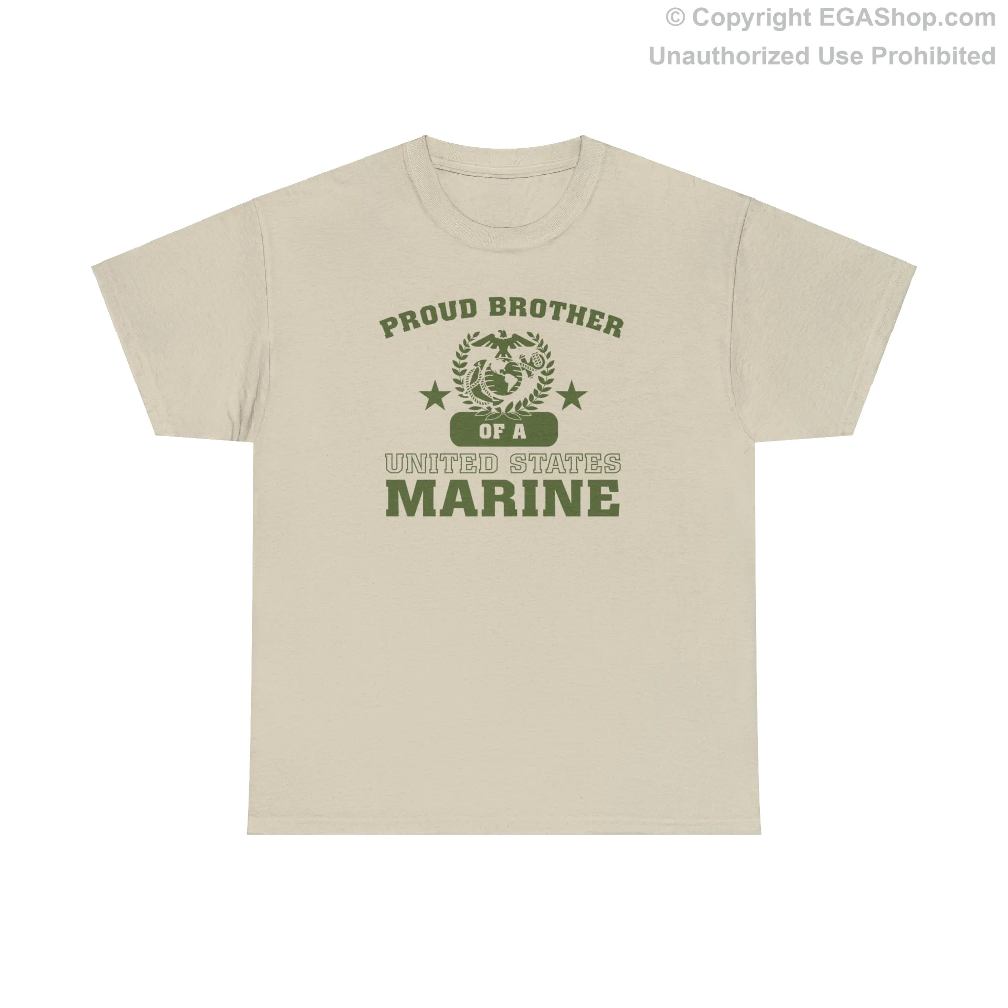 T-Shirt: Proud Brother of a Marine (Varsity Style, Color Choices)