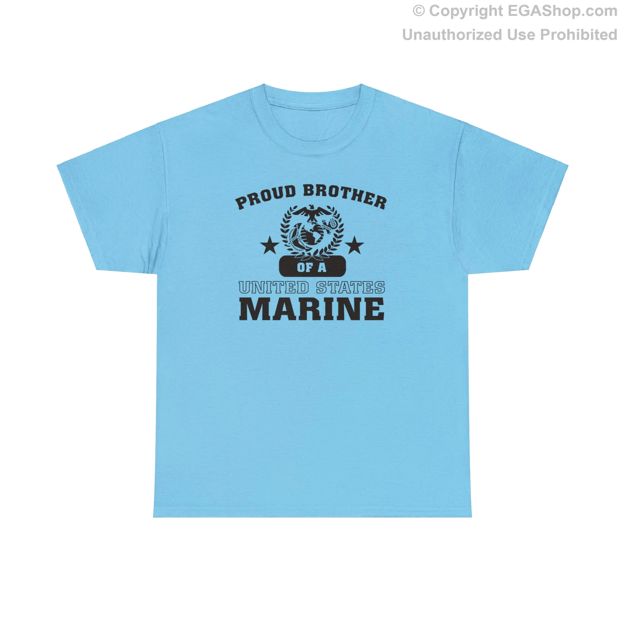 T-Shirt: Proud Brother of a Marine (Varsity Style, Color Choices)