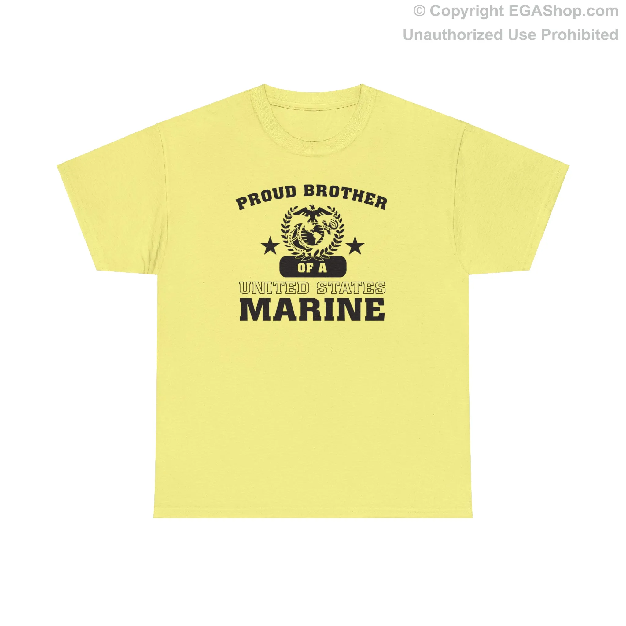 T-Shirt: Proud Brother of a Marine (Varsity Style, Color Choices)