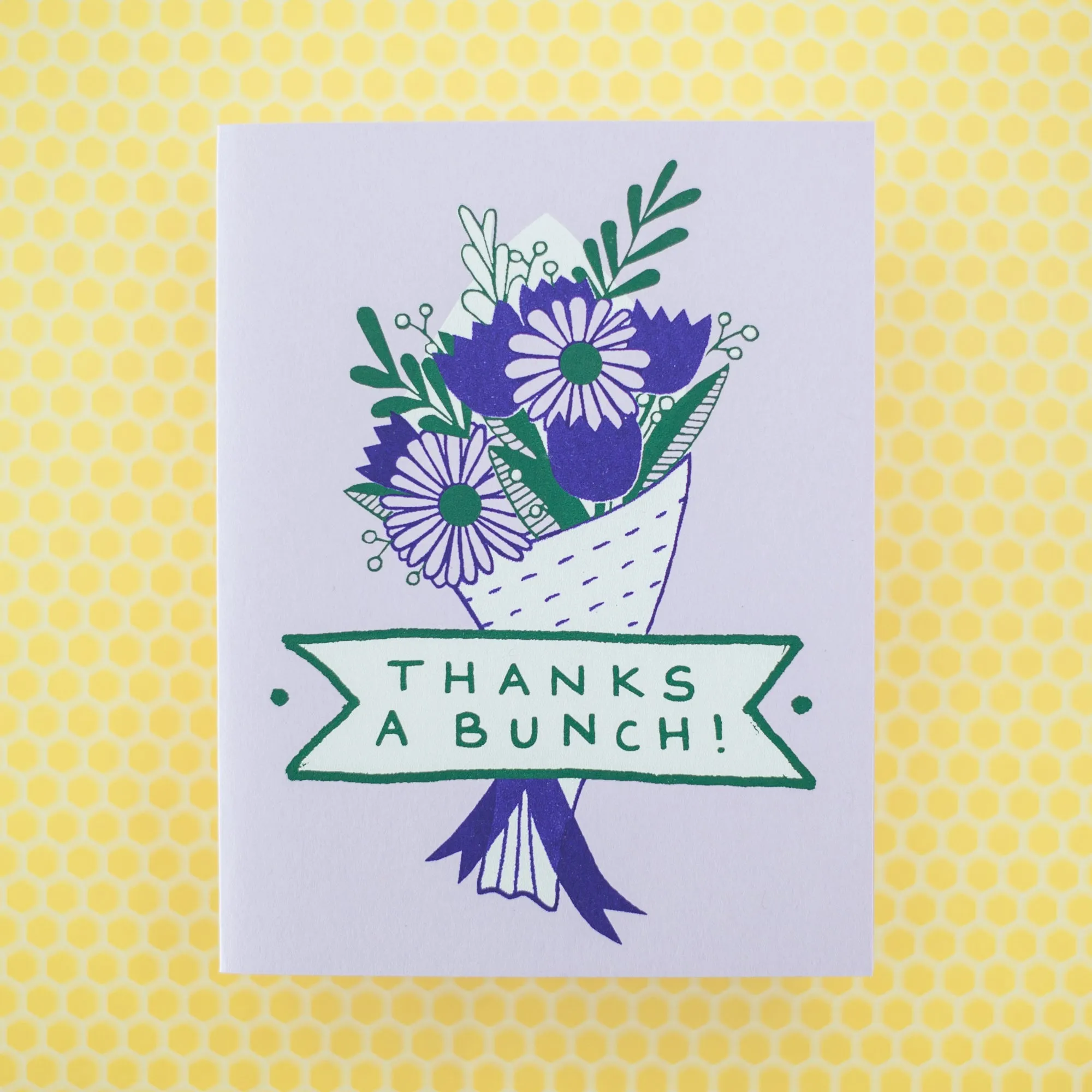 thanks a bunch thank you card, flower thank you card