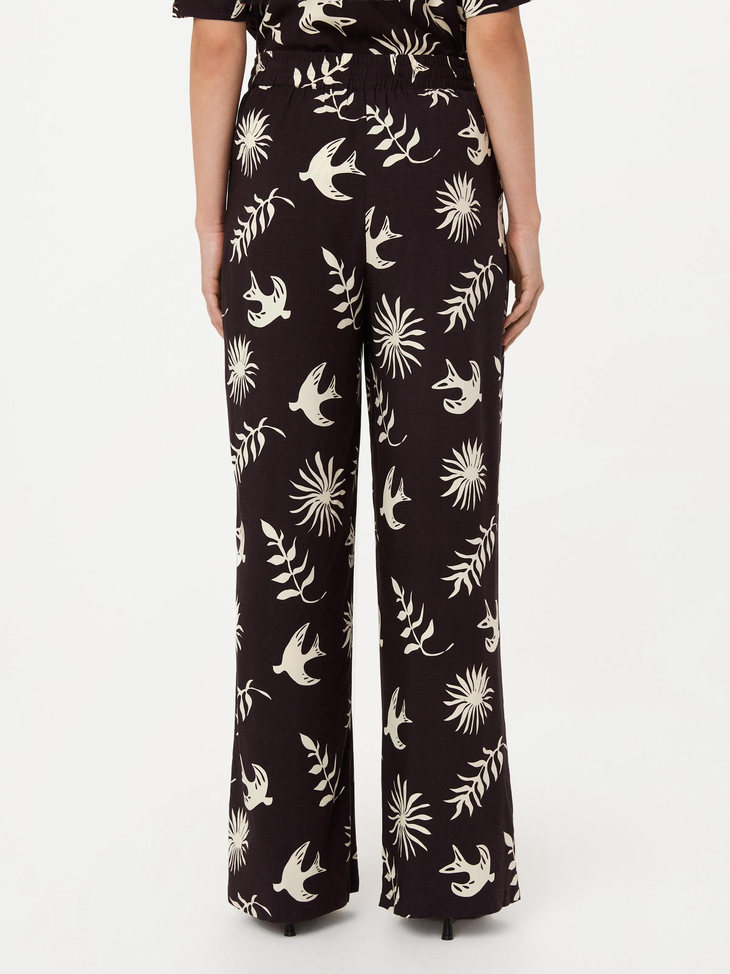 The Sally Printed Wide Leg Pant in Mahogany