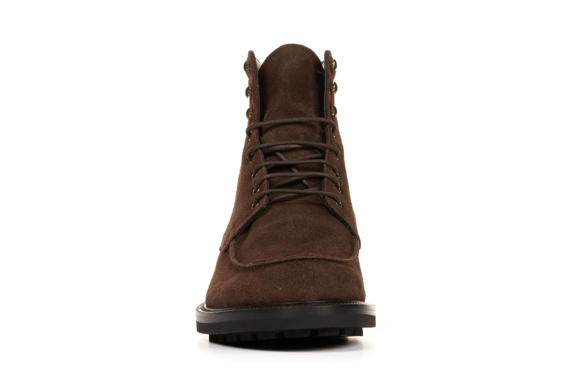 The Stryker Moc-Toe Boot - Dark Brown Suede