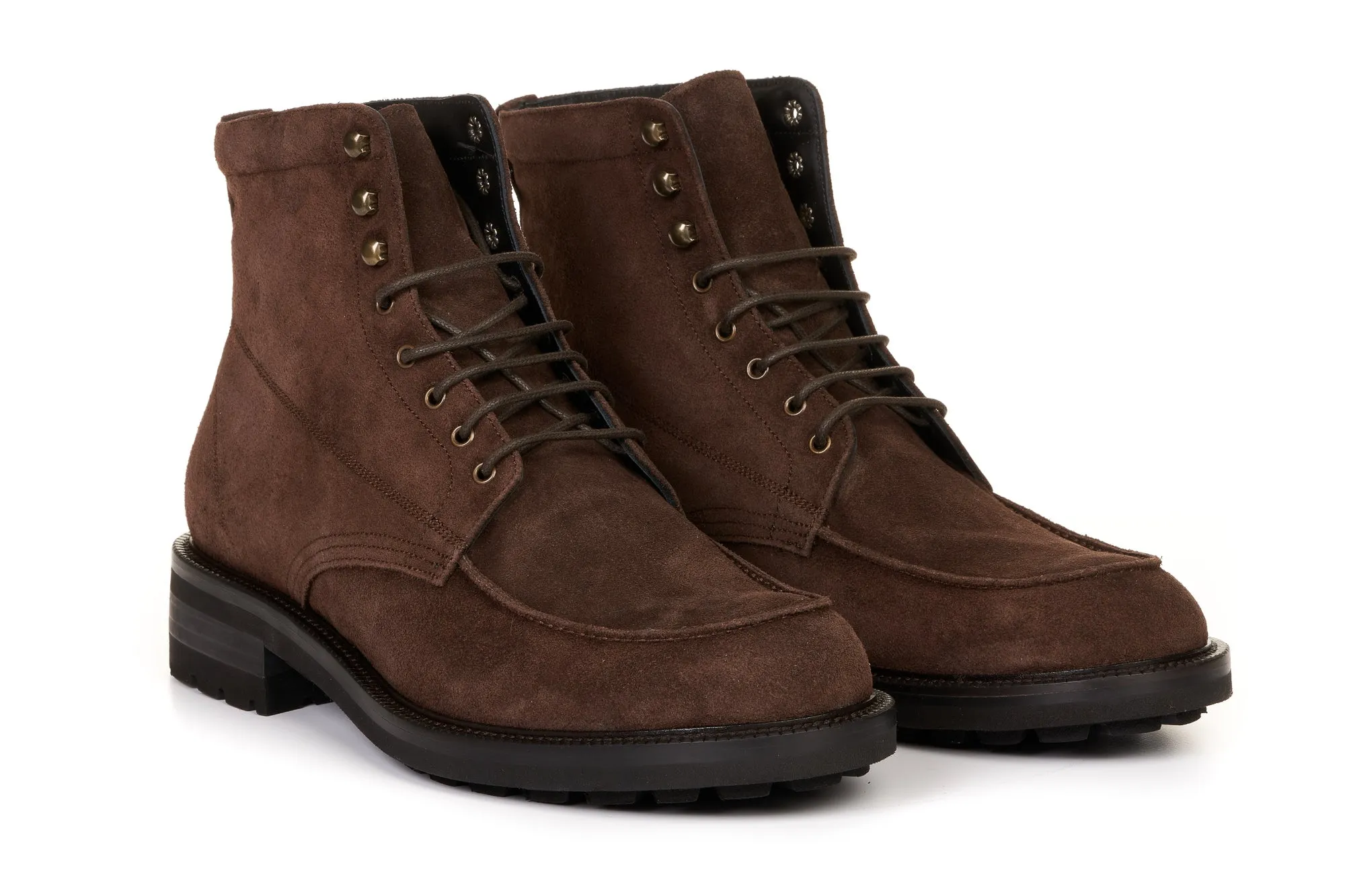 The Stryker Moc-Toe Boot - Dark Brown Suede