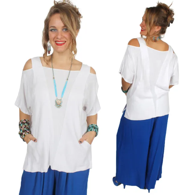 Tienda ho Jodi Cold Shoulder Top Moroccan Cotton Boho Hippie Chic Sml-2x