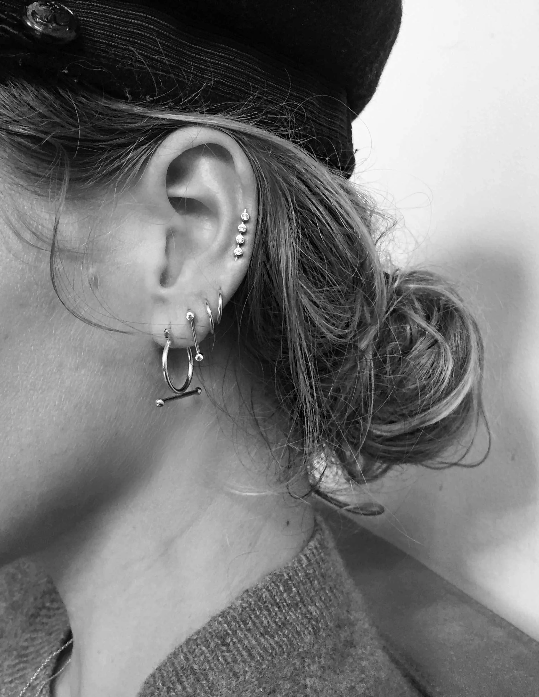 Trapeze large earring <br>Silver