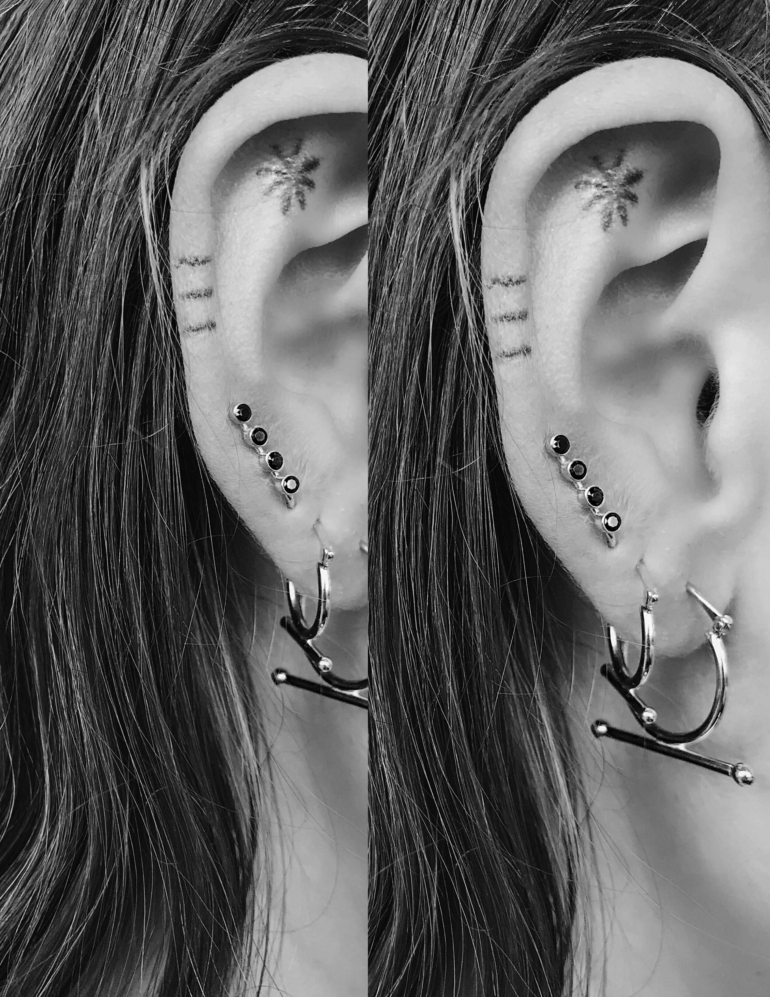 Trapeze large earring <br>Silver