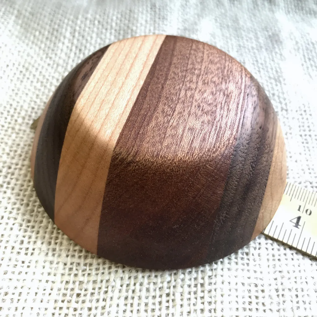 Tumbled Black Shungite Stones in Hand-turned, Laminated Wood Bowl