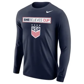 Unisex Nike USWNT SBC Navy Long Sleeve Tee