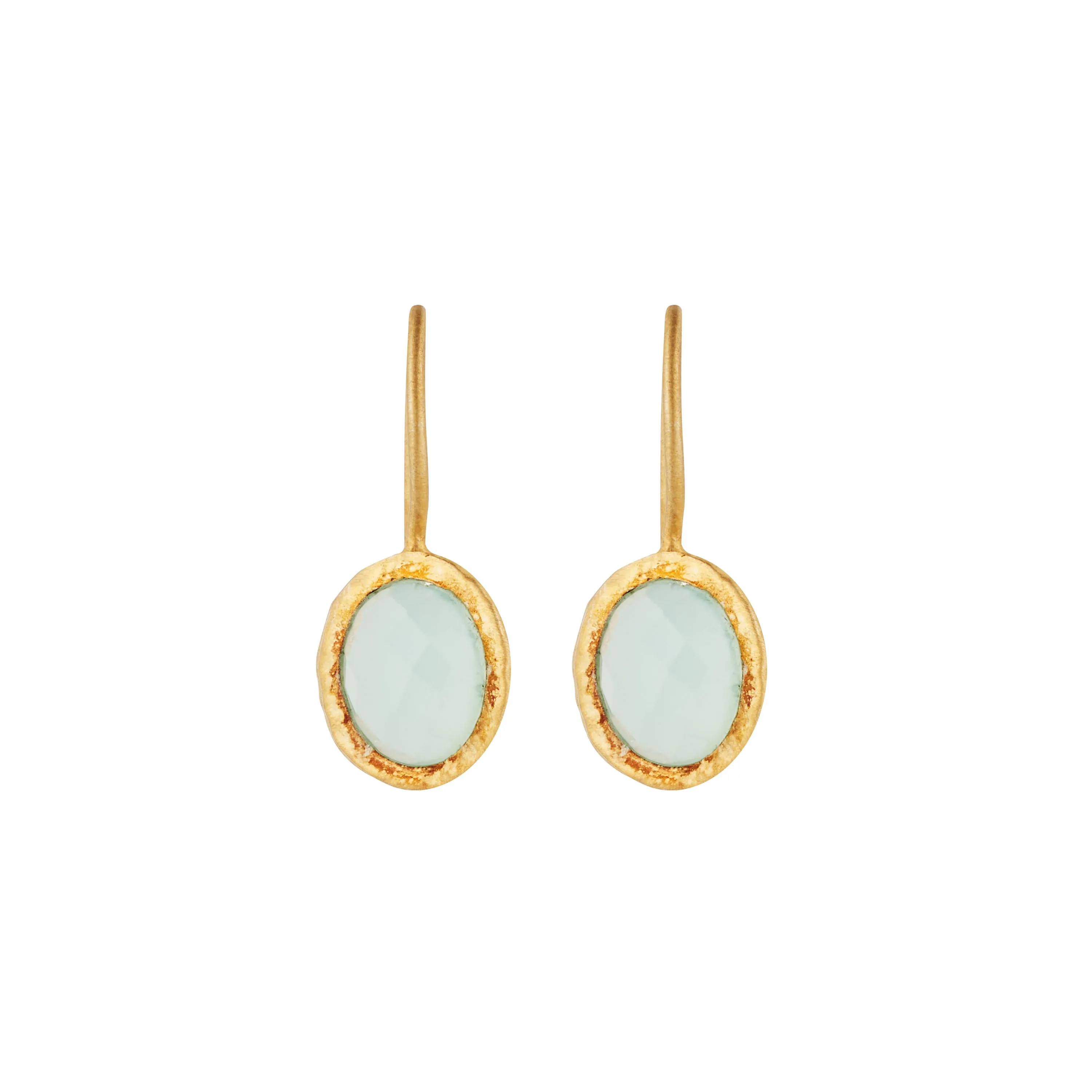 Vama | Zola Earrings | Metal-Sterling Silver | Stone-Aqua Chalcedony | Finish-Matt