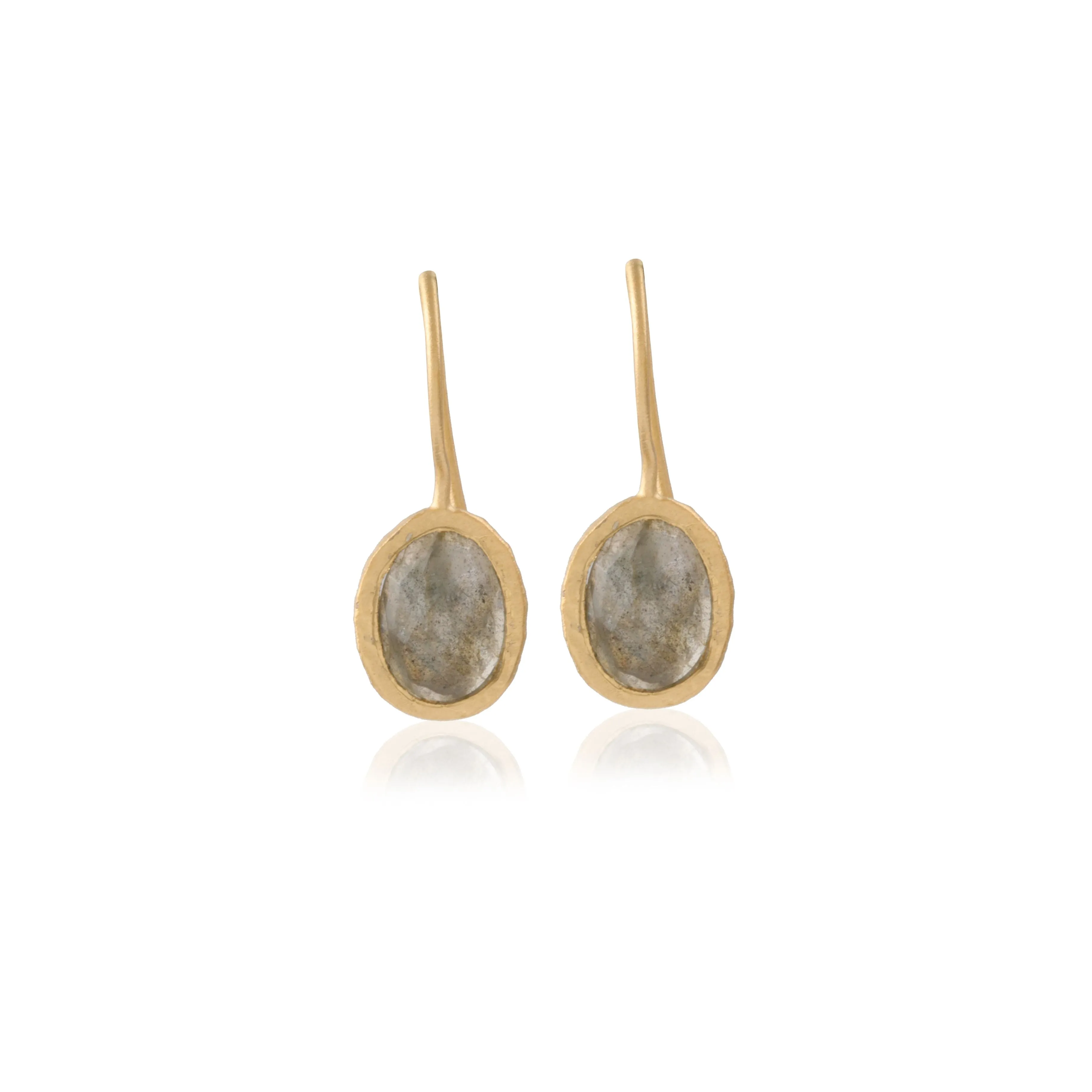 Vama | Zola Earrings | Metal-Sterling Silver | Stone-Labradorite | Finish-Matt