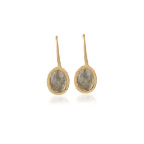 Vama | Zola Earrings | Metal-Sterling Silver | Stone-Labradorite | Finish-Matt