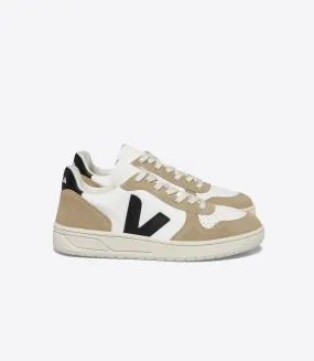 VEJA Men's V-10 Extra White Black Sahara Chromefree Leather Sneaker